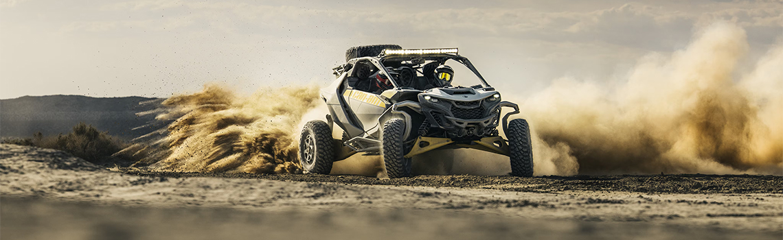 2025 CanAm Maverick R on the Sand in action
